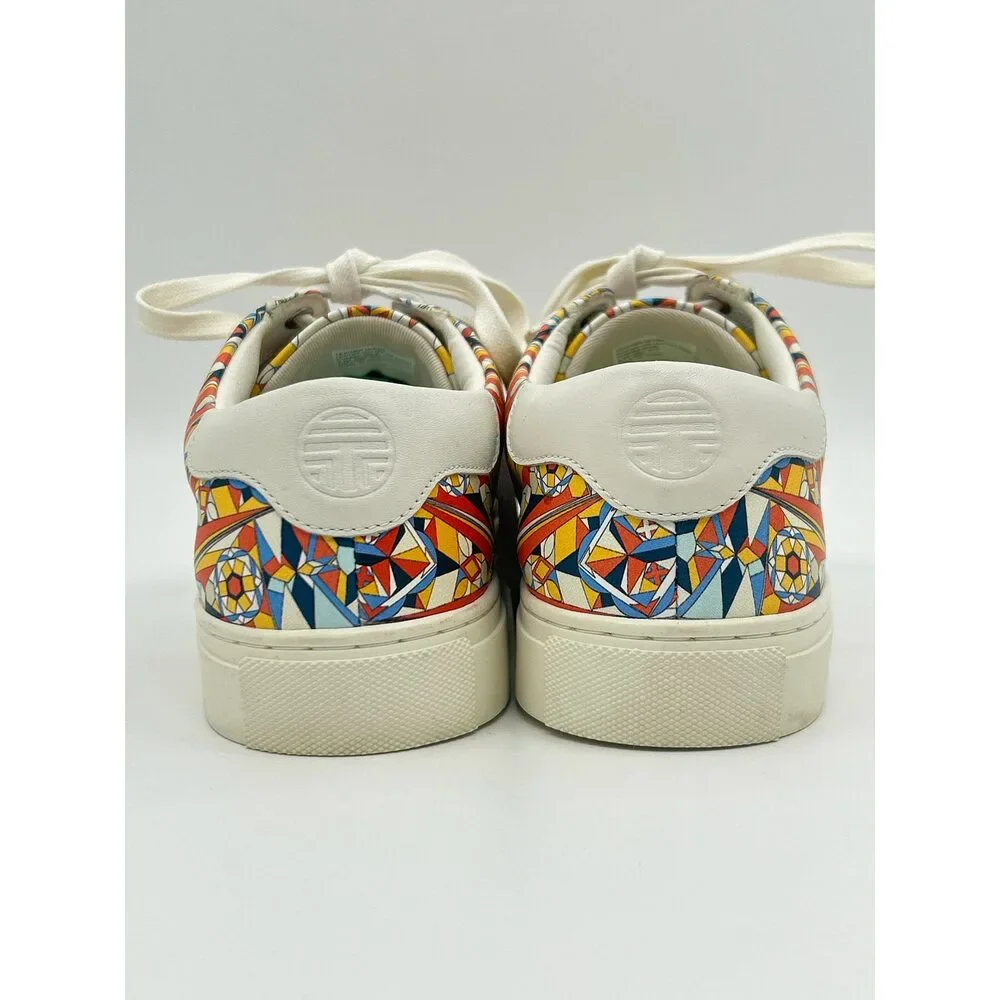 TORY BURCH Size 8.5 Orange Print Women Sneakers